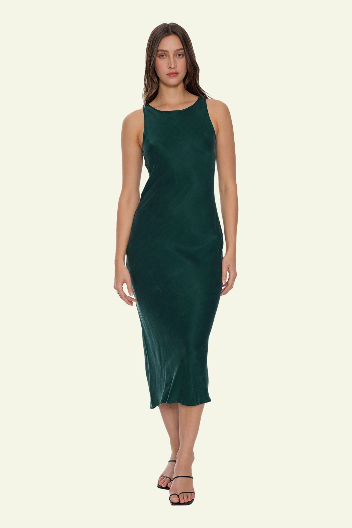Kathleen Slip Dress - Varsity Green  Crystal Cylinder