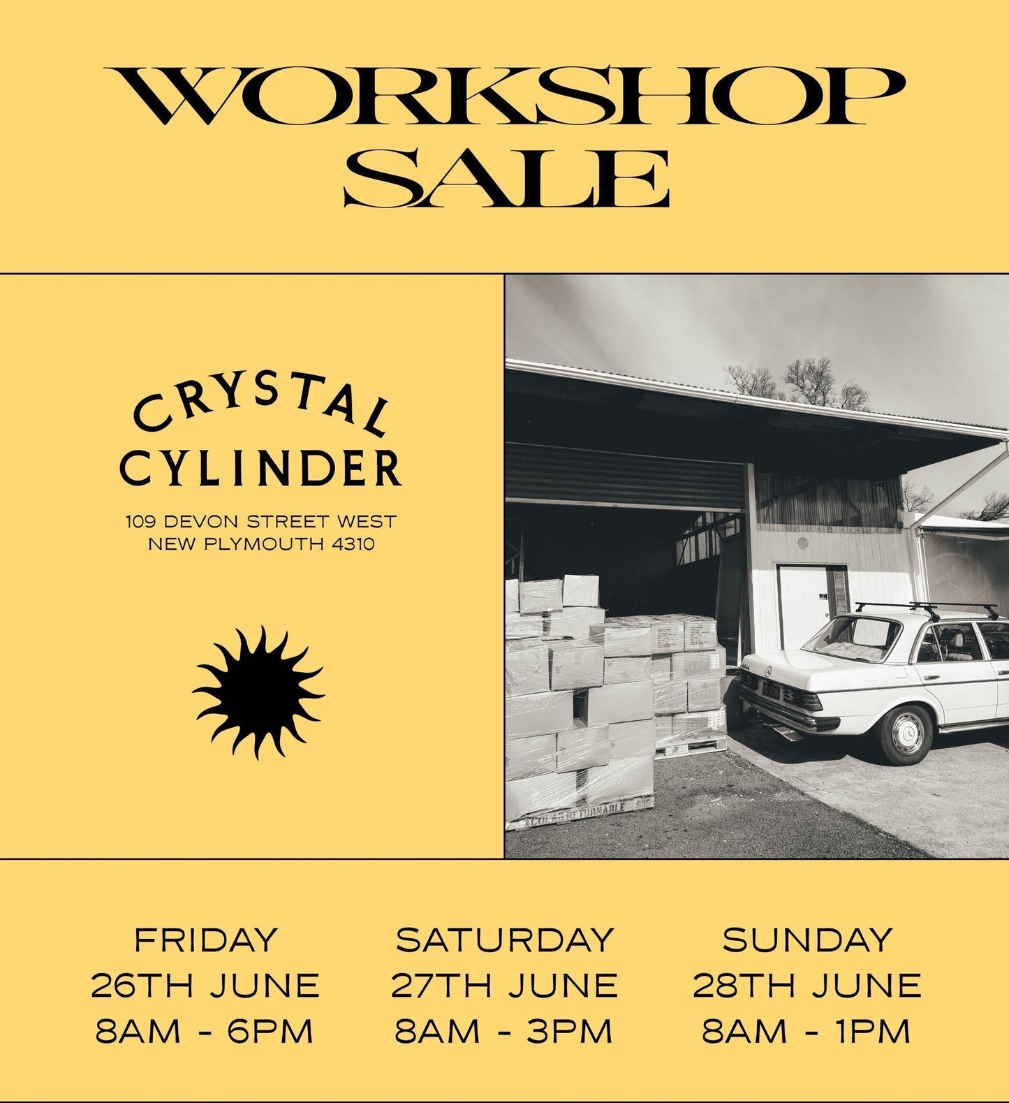 WORKSHOP SALE 26-28 JUNE