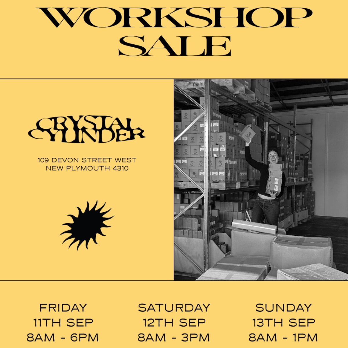WORKSHOP SALE 11-13 SEPTEMBER