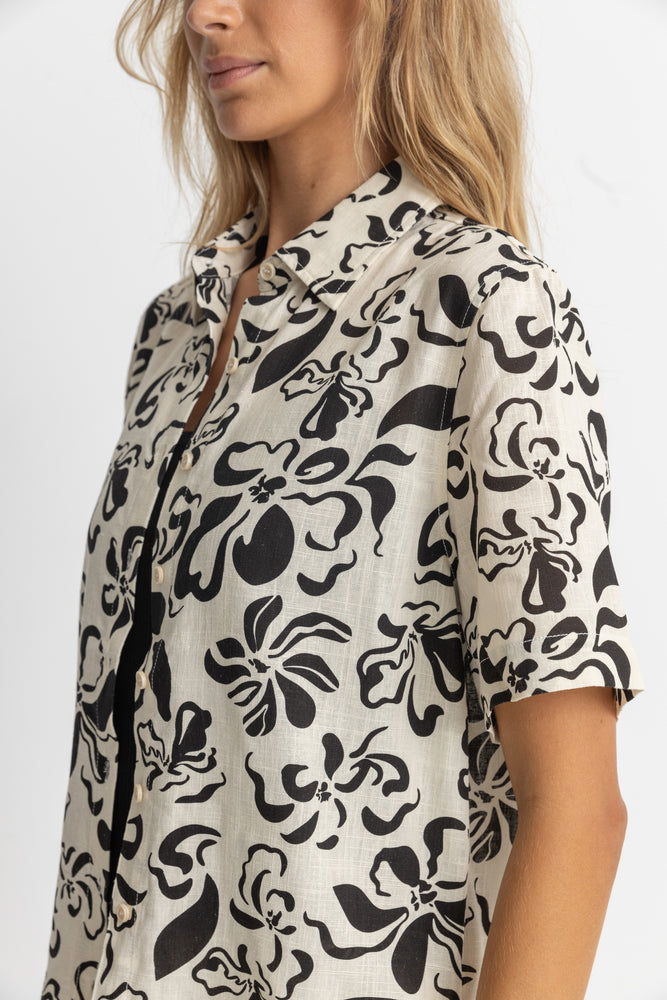 Sundance Floral Short Sleeve Shirt– Natural