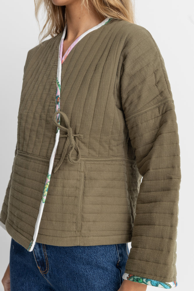 Jyoti Quilted Jacket  - Olive