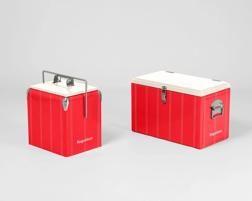 Mini Chilly Bin - Twin Stripe - Cherry