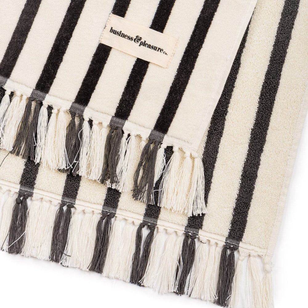 The Beach Towel - Monaco Black Stripe