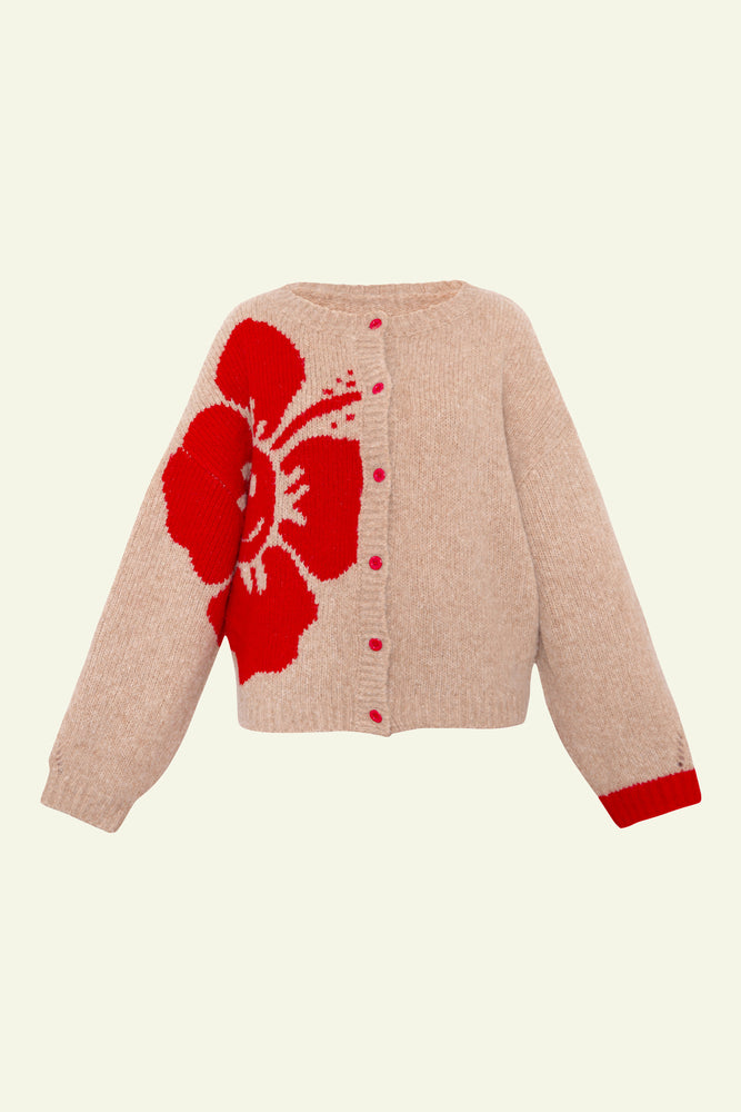 Chunky Knit Cardigan - Happy Hibiscus