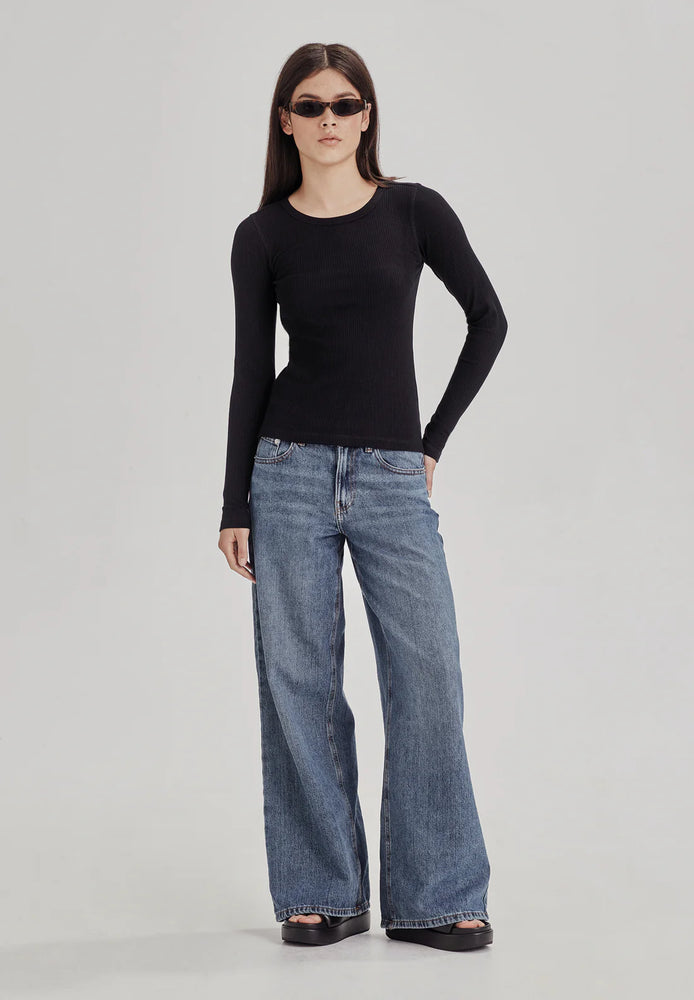 Base Rib L.S Tee - Black
