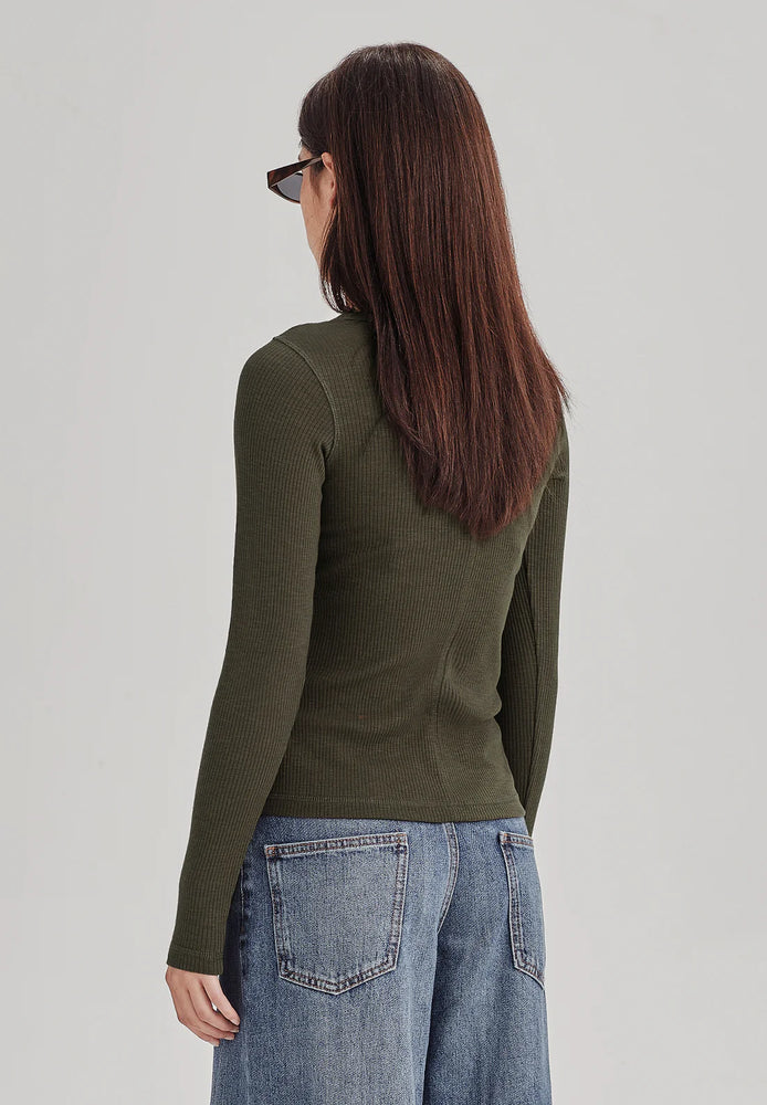 Base Rib L.S Tee - Khaki