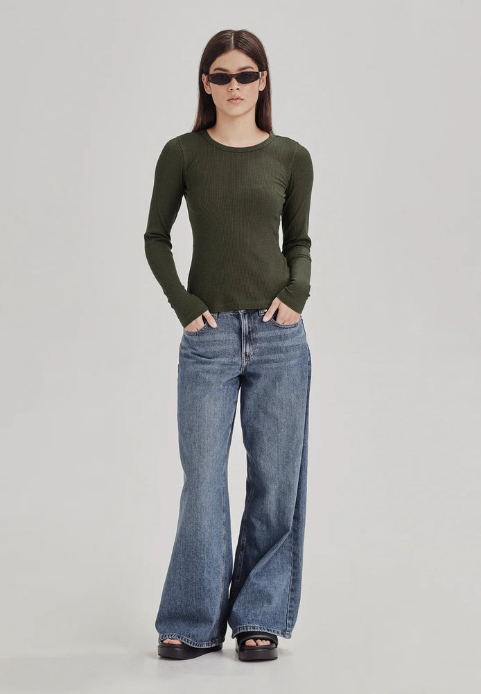 Base Rib L.S Tee - Khaki