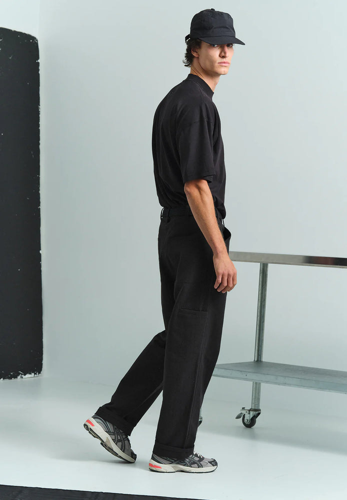 Mens Linen/Cotton Work Pant - Black