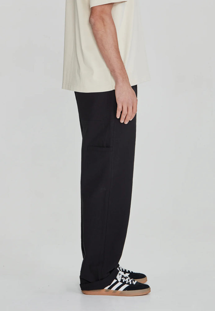 Mens Linen/Cotton Work Pant - Black