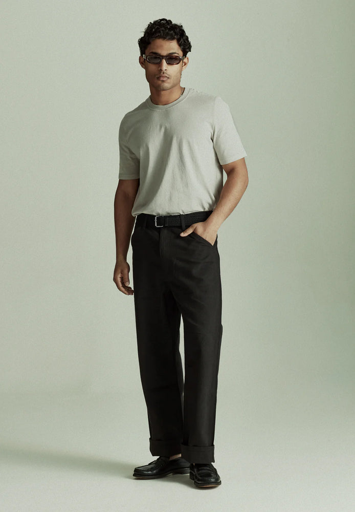 Mens Linen/Cotton Work Pant - Black