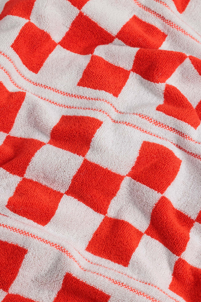 Busby - Limited Edition Pool Towel - Cloud & Ranch Red