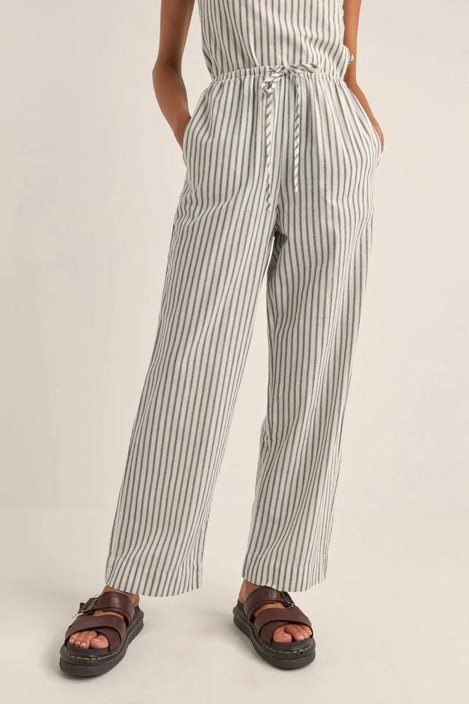 Frankie Elastic Pant – Navy Stripe