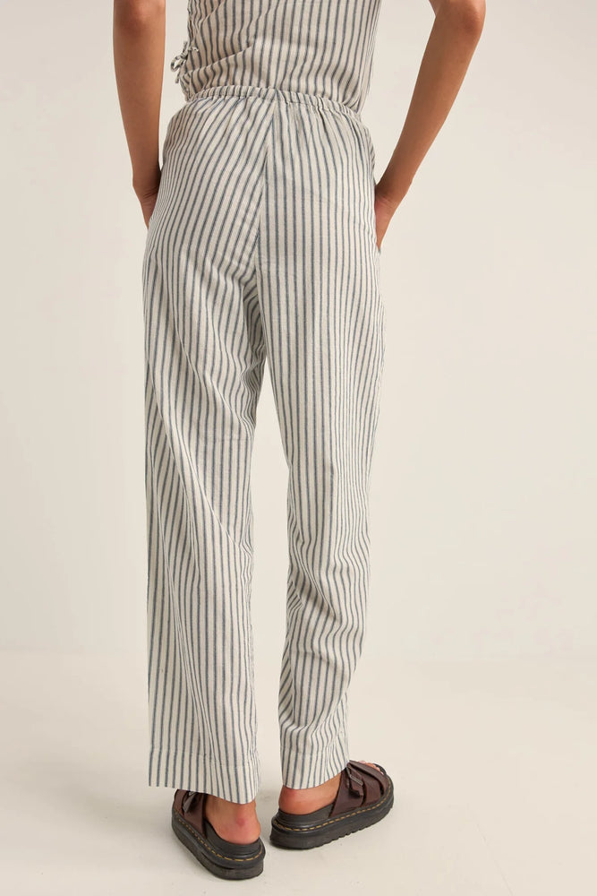 Frankie Elastic Pant – Navy Stripe