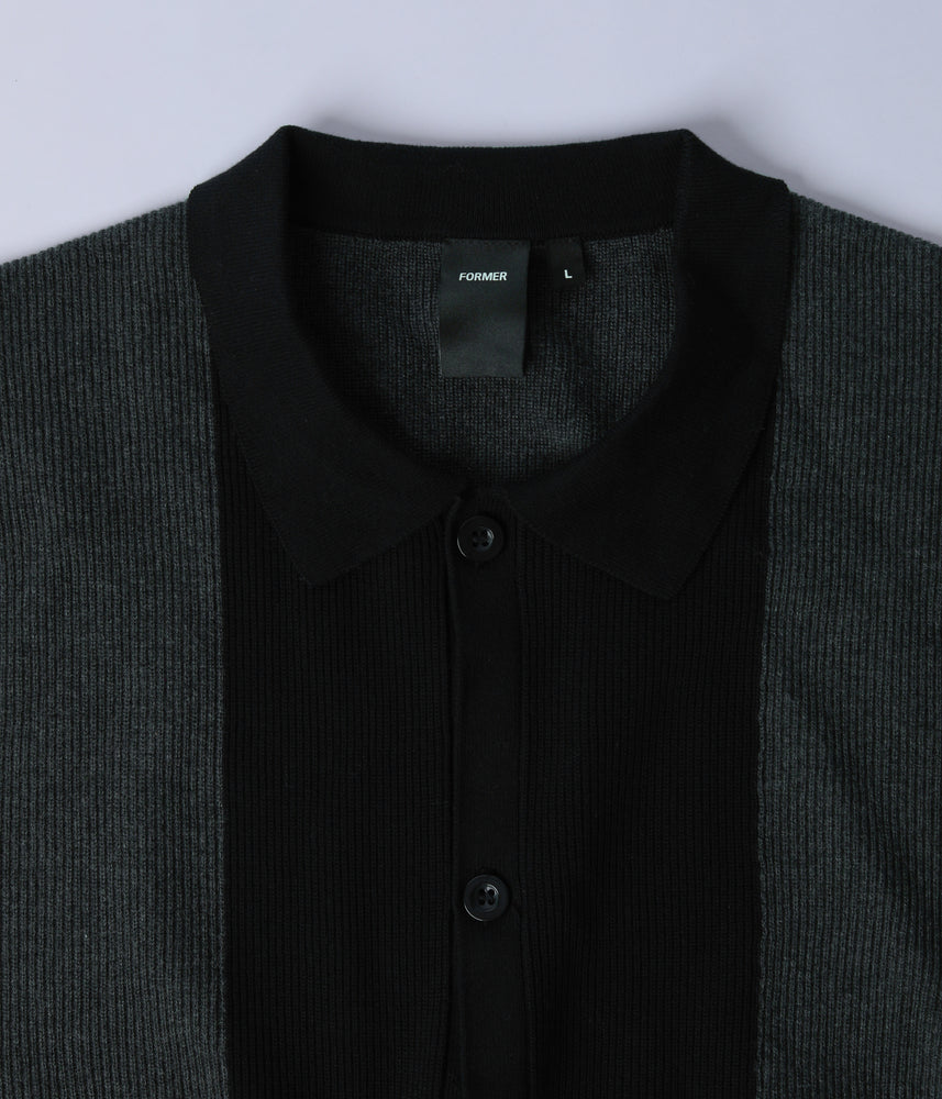 Marilyn Knit S/S Shirt - Black Charcoal