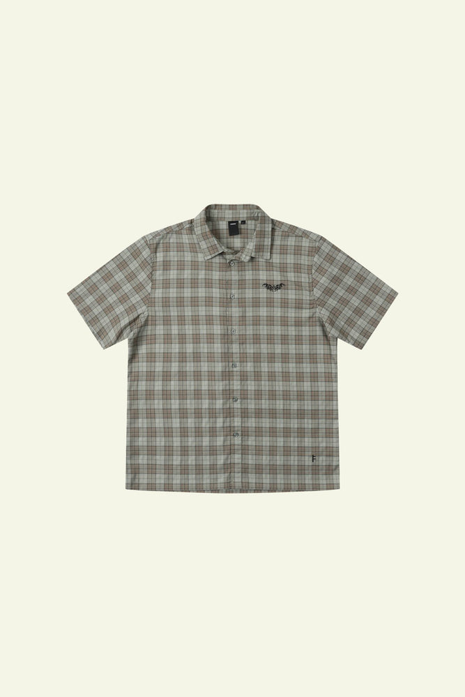 Manners Check S/S Shirt - Green Brown