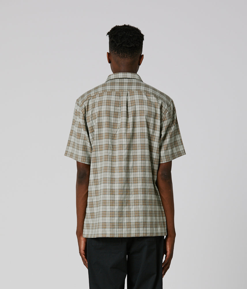 Manners Check S/S Shirt - Green Brown