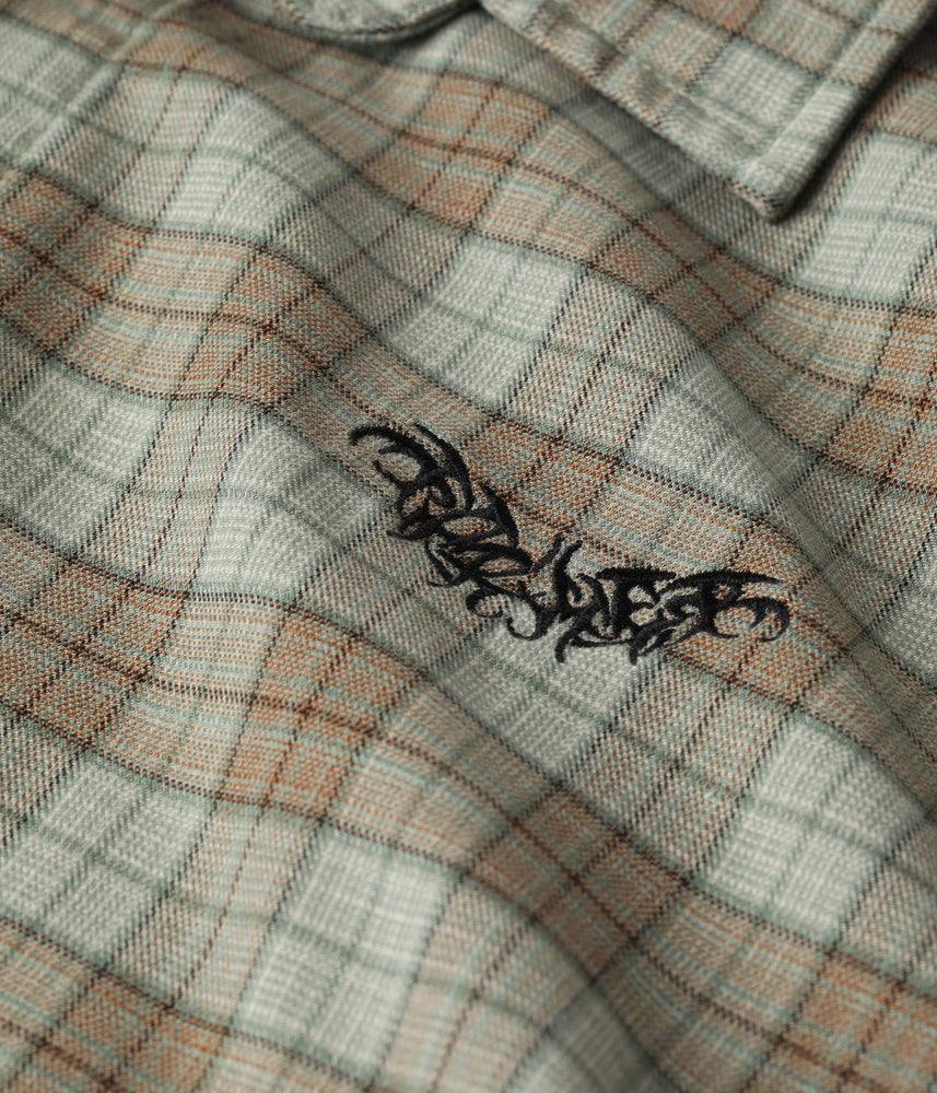 Manners Check S/S Shirt - Green Brown