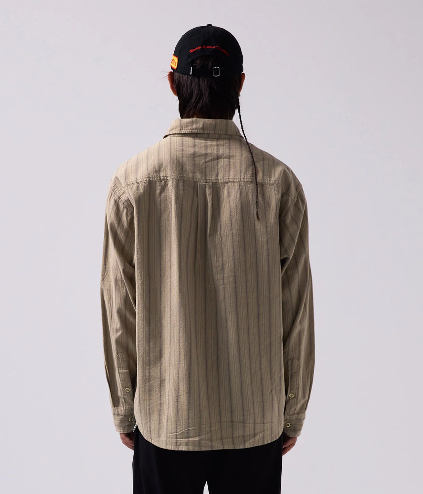 Reynolds Striped L/S Shirt – Moss