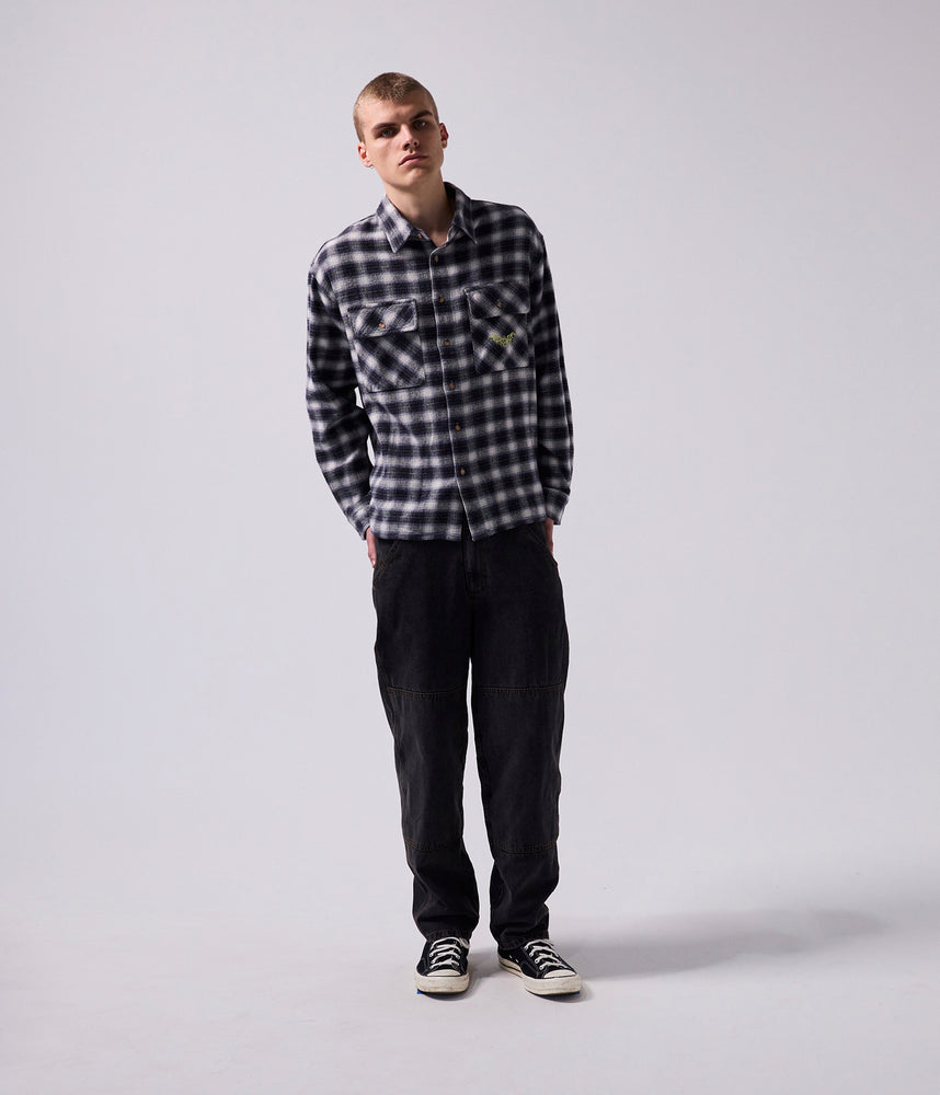 Manners Plaid L/S Shirt - Black