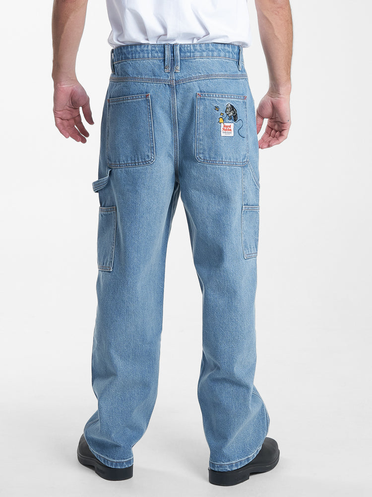 Hard Yakka x Thrills Big Slacker Carpenter Jean- Drill Blue