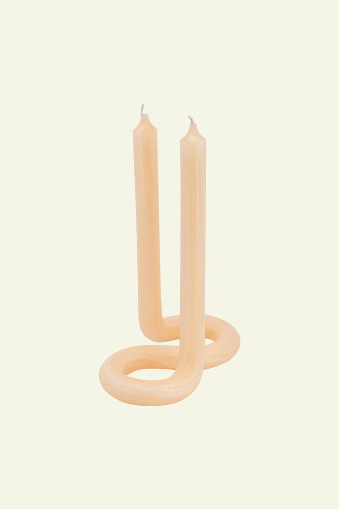 Twist candle round - Peach