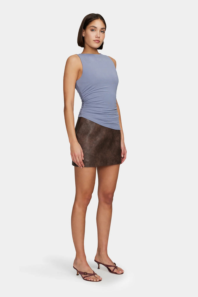 Robbie Pu Mini Skirt - Chocolate