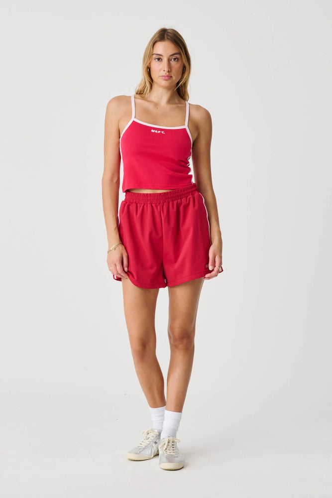 Devo'd Contrast Singlet - Cherry Red