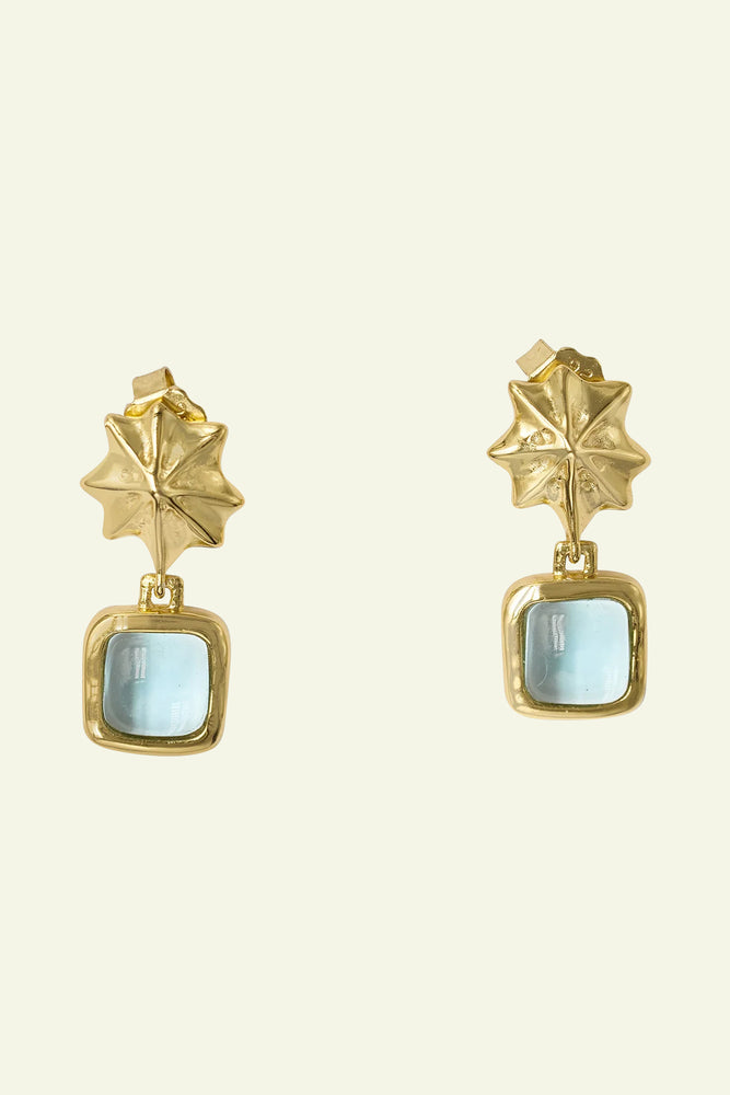 Odessa Drop Earrings - Gold Seaglass