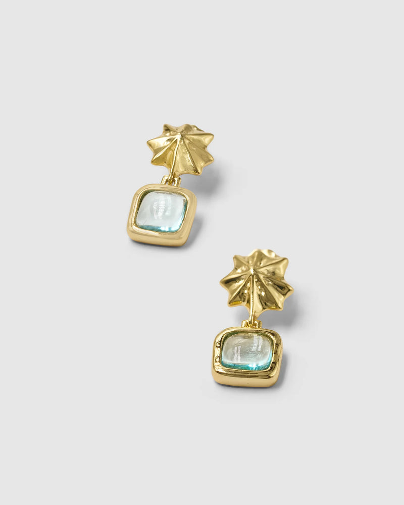 Odessa Drop Earrings - Gold Seaglass