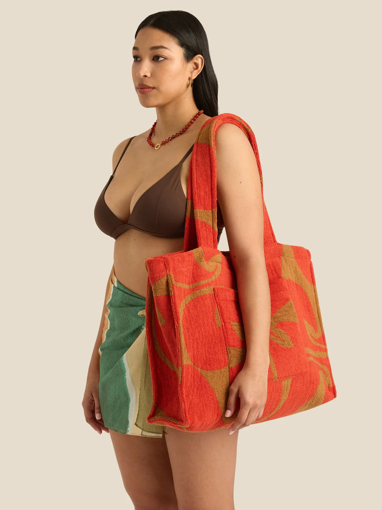 Towelling Beach Bag - Wave Spice