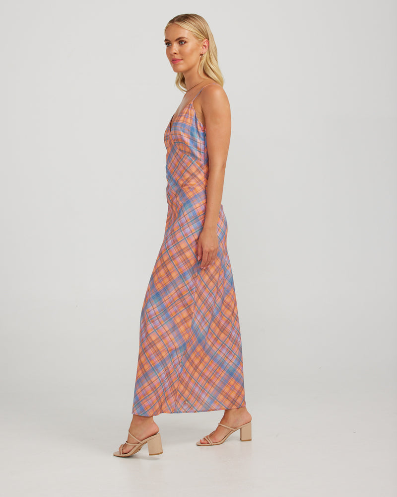 Kiera Maxi Dress - Peachy Check