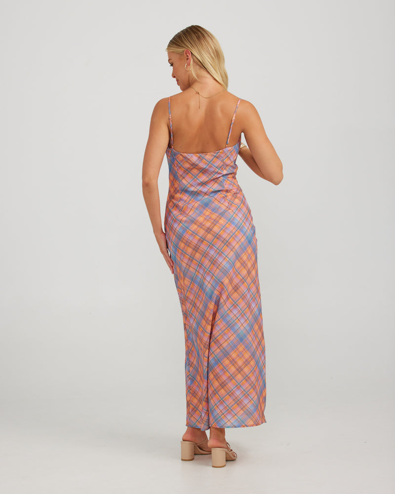 Kiera Maxi Dress - Peachy Check