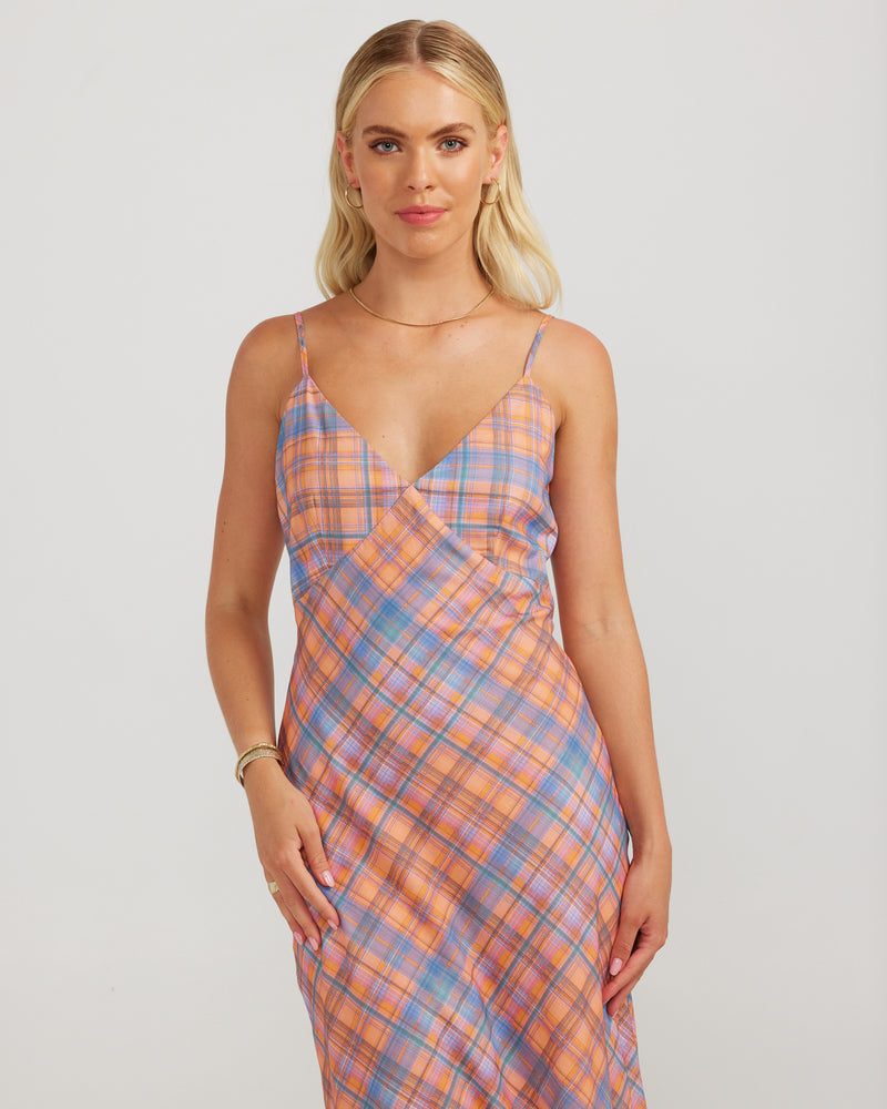 Kiera Maxi Dress - Peachy Check