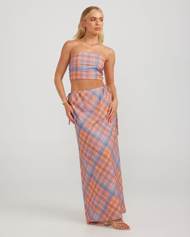 Tillie Crop - Peachy Check