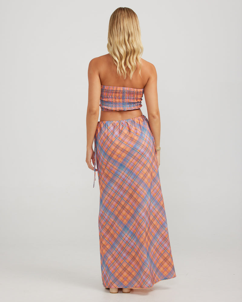 Bethany Maxi Skirt - Peachy Check