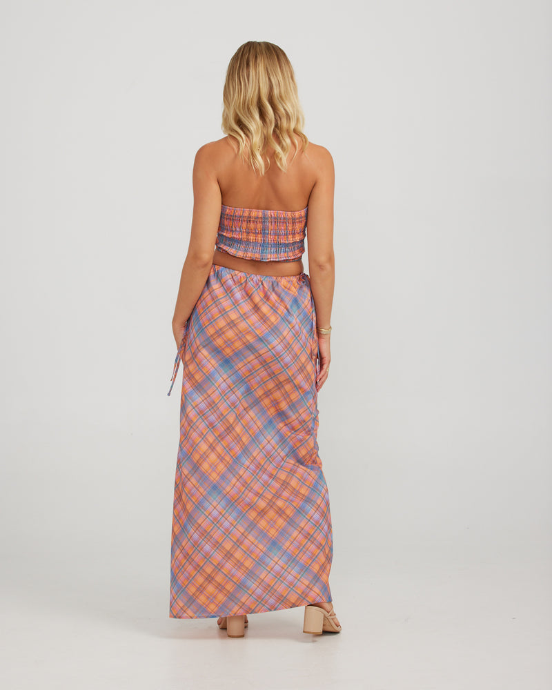 Tillie Crop - Peachy Check