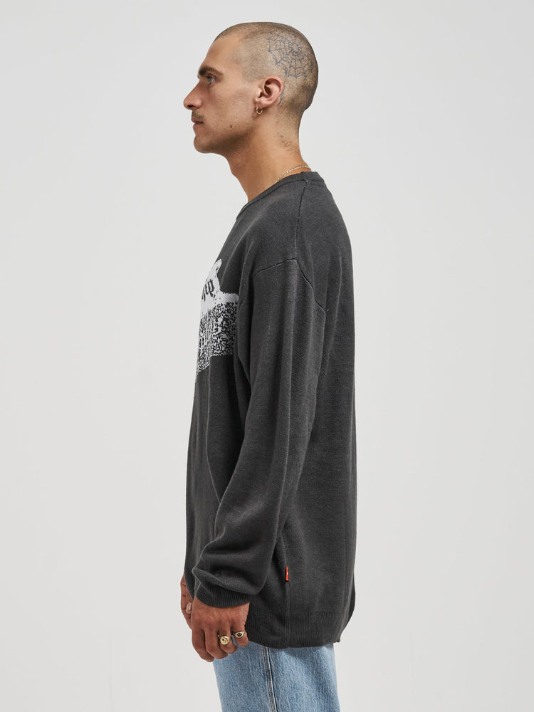 Shattered Crew Knit - Charcoal