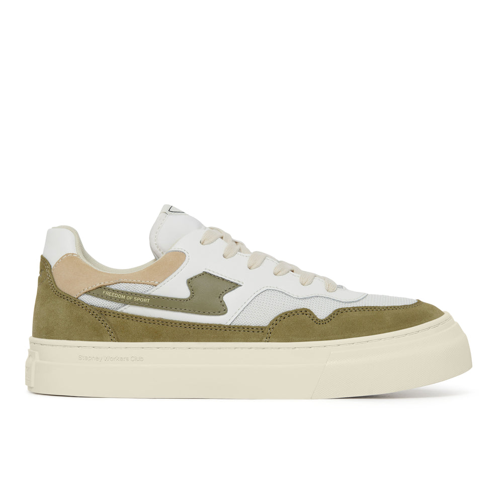 
            
                Load image into Gallery viewer, Pearl S-Strike - Suede Mix- White/Moss
            
        