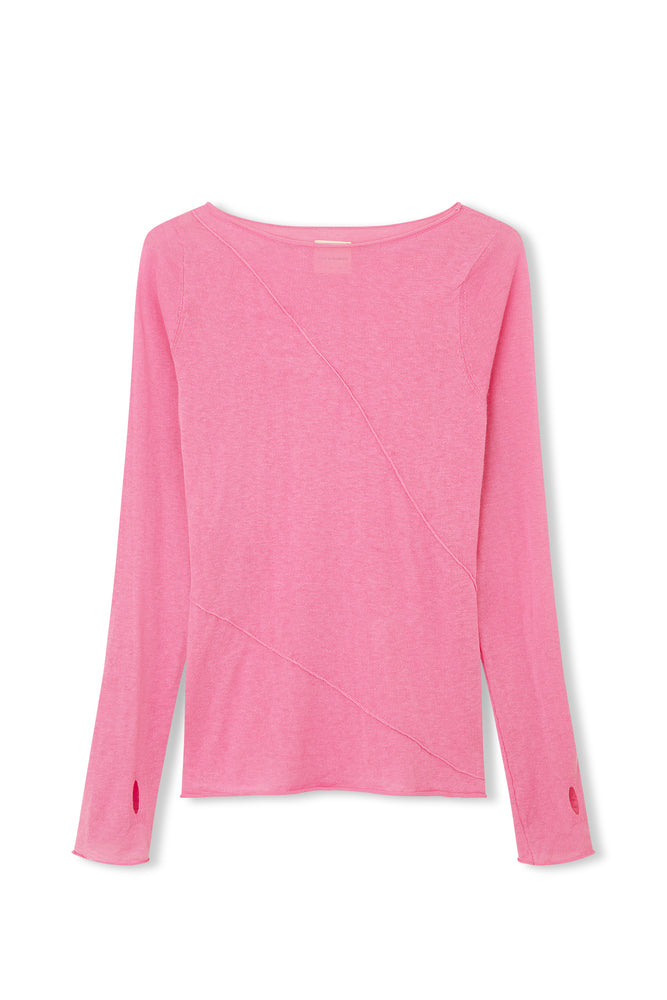Sea Pink Panelled Knit Top