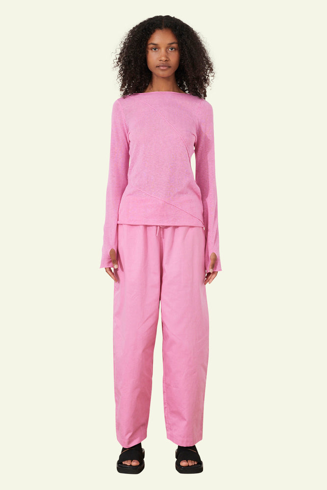 Sea Pink Panelled Knit Top