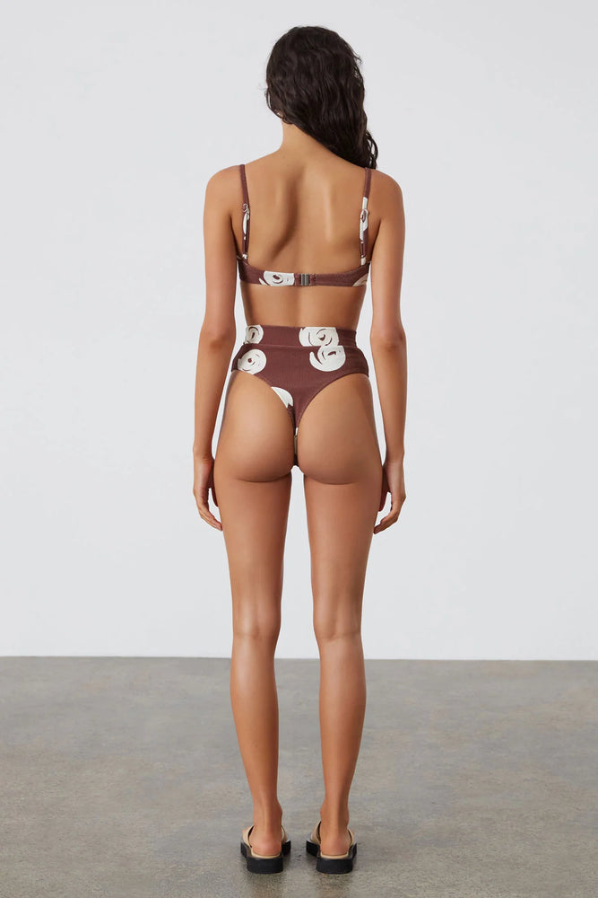 Textured Waistband Thong Brief - Cocoa Swirl