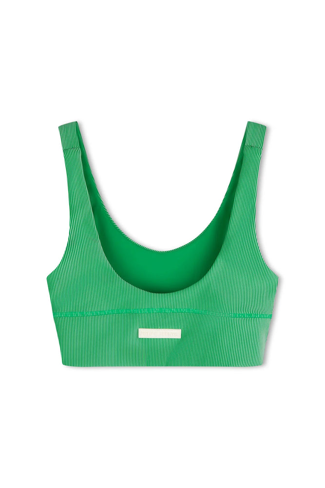 Stripe Rib Crop Top - Parrot Green