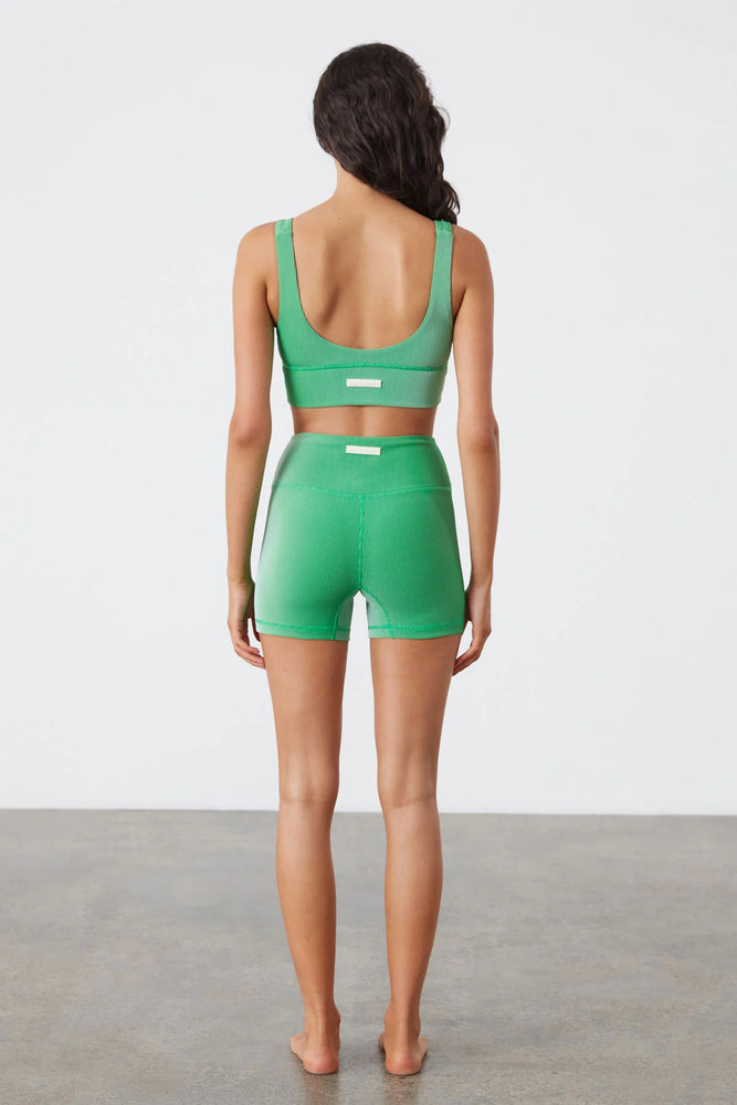 Stripe Rib Short - Parrot Green