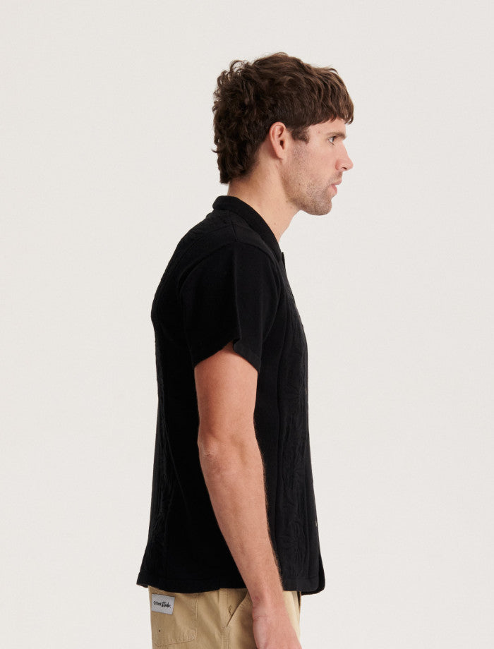 Access Knit Shirt - Black