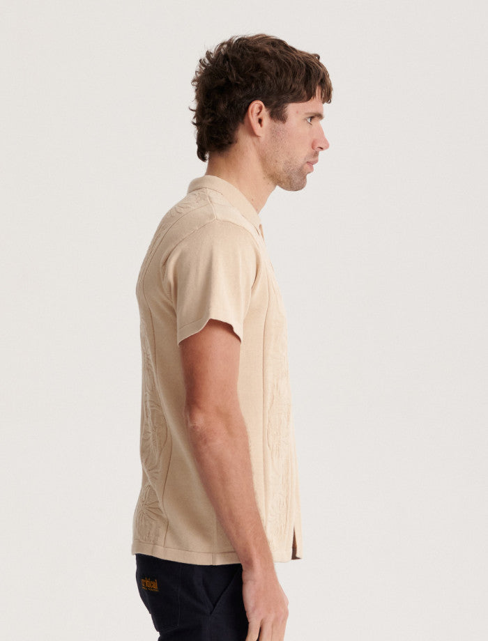 Access Knit Shirt - Oatmeal