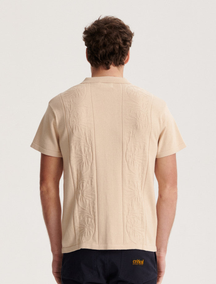 Access Knit Shirt - Oatmeal