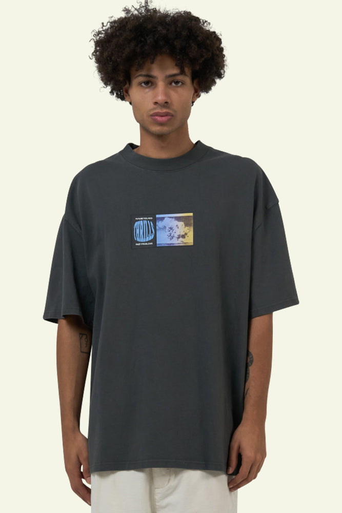 
            
                Load image into Gallery viewer, Actions Not Words Box Fit O/S Tee - Merch Black
            
        