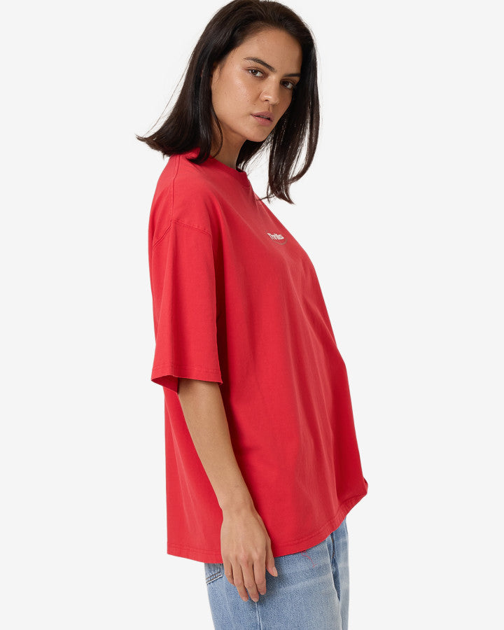 Arena Oversized Tee- Flame red