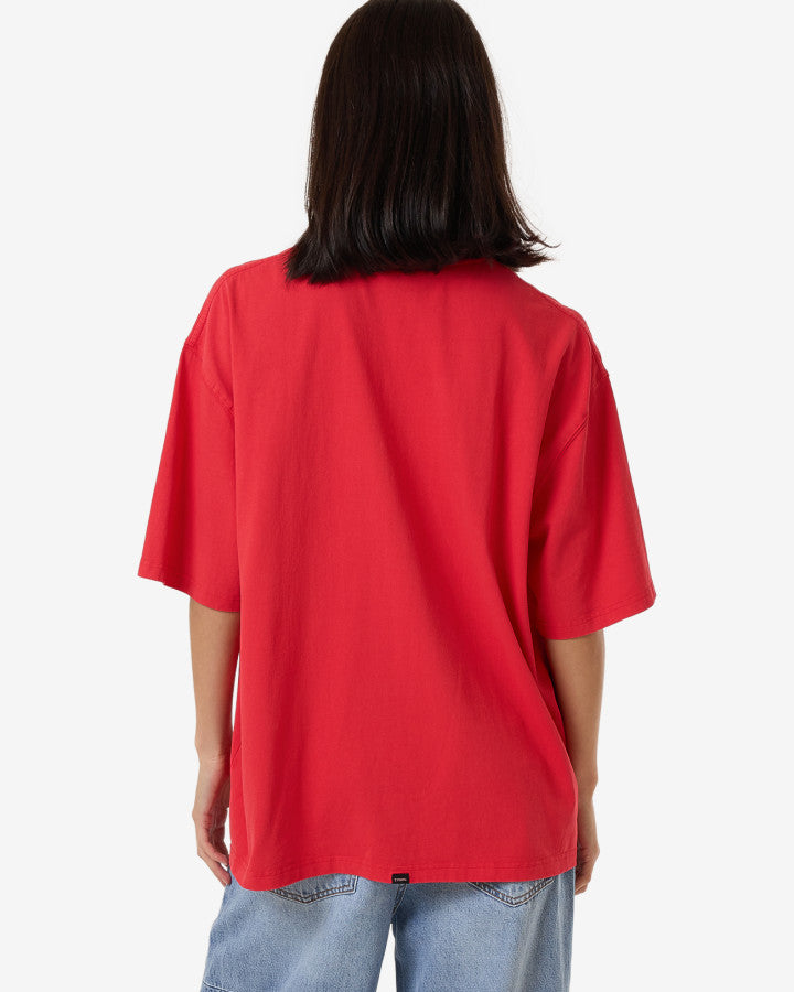 Arena Oversized Tee- Flame red