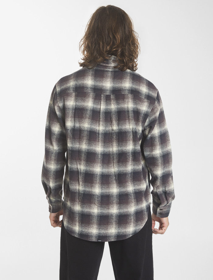 Barrio Long Sleeve Flannel Shirt - Deep Plum